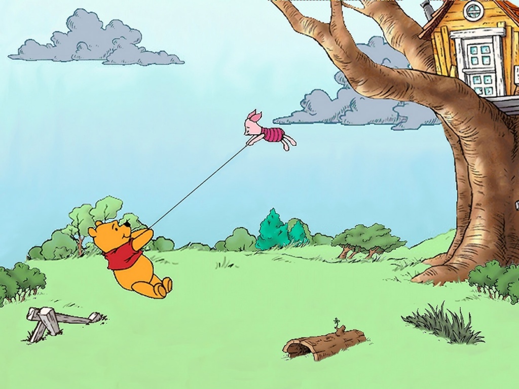 Winnie The Pooh Flying Piglet - HD Wallpaper 