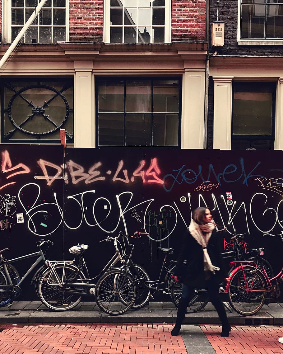 Amsterdam, Netherlands, Graffiti, Street, Streetstyle, - Road Bicycle - HD Wallpaper 