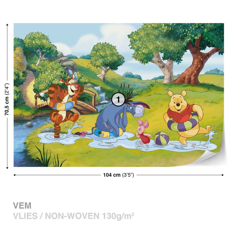 Disney Winnie Pooh Tigger Eeyore Piglet Wallpaper Mural - Disney Winnie Pooh - HD Wallpaper 