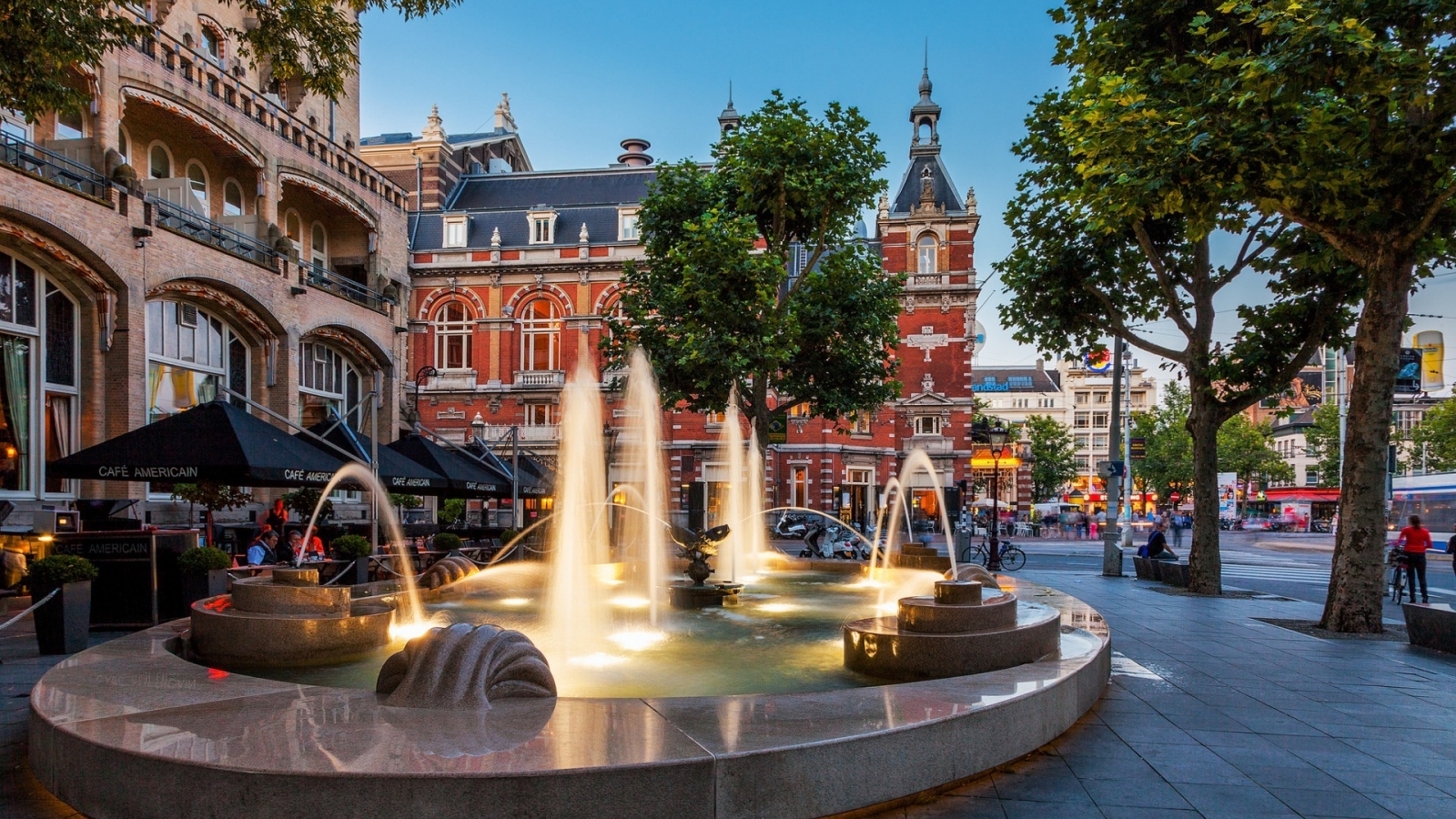 Fountain Leidseplein Amsterdam For 1600 X 900 Hdtv - American Hotel Amsterdam Locatie - HD Wallpaper 