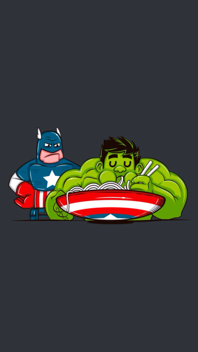 Captain America, Funny, Hulk - Avengers Ipod Wallpaper Funny Cartoon -  640x1136 Wallpaper 