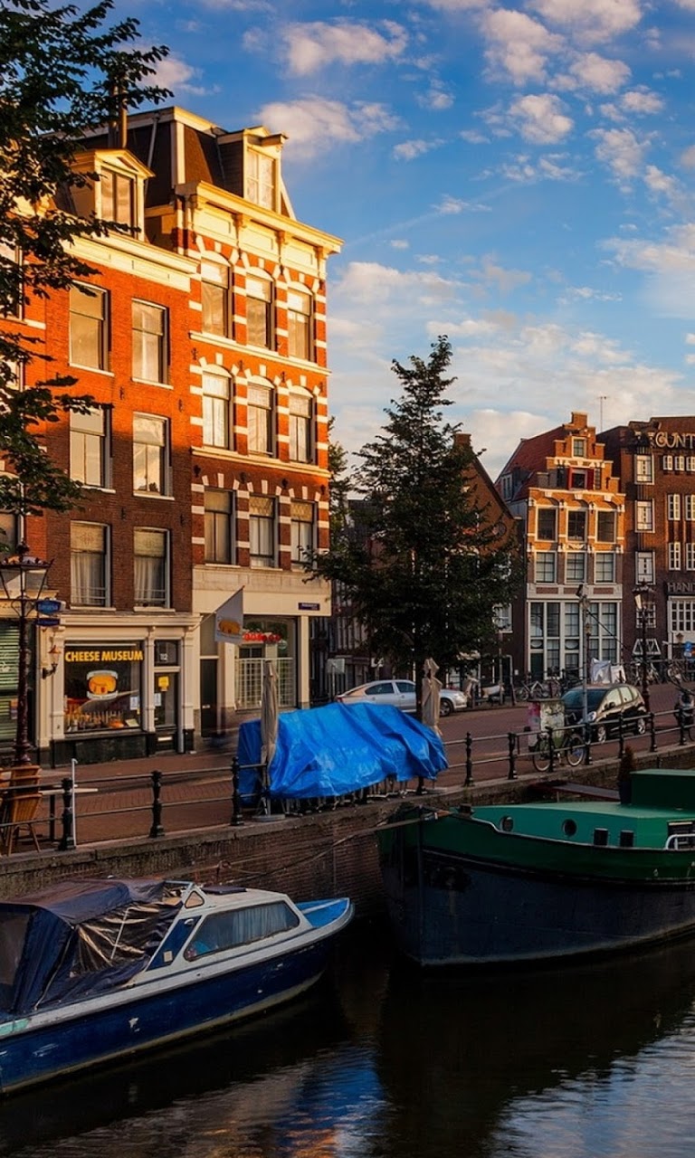 Morning On Amsterdam Canals Galaxy Note Hd Wallpaper - Jordaan - HD Wallpaper 