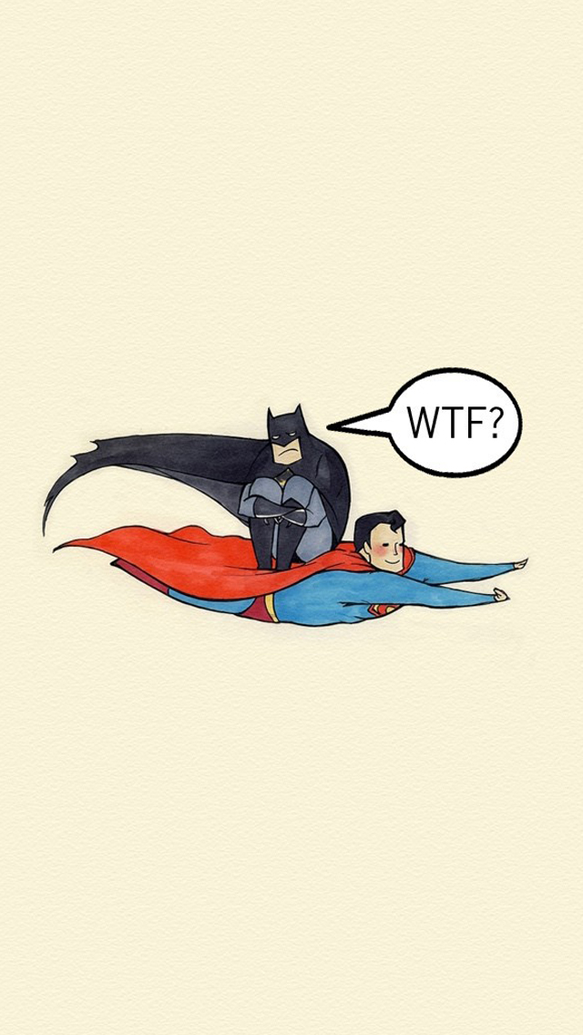 Iphone Wallpaper - Batman Superman Flying Meme - HD Wallpaper 