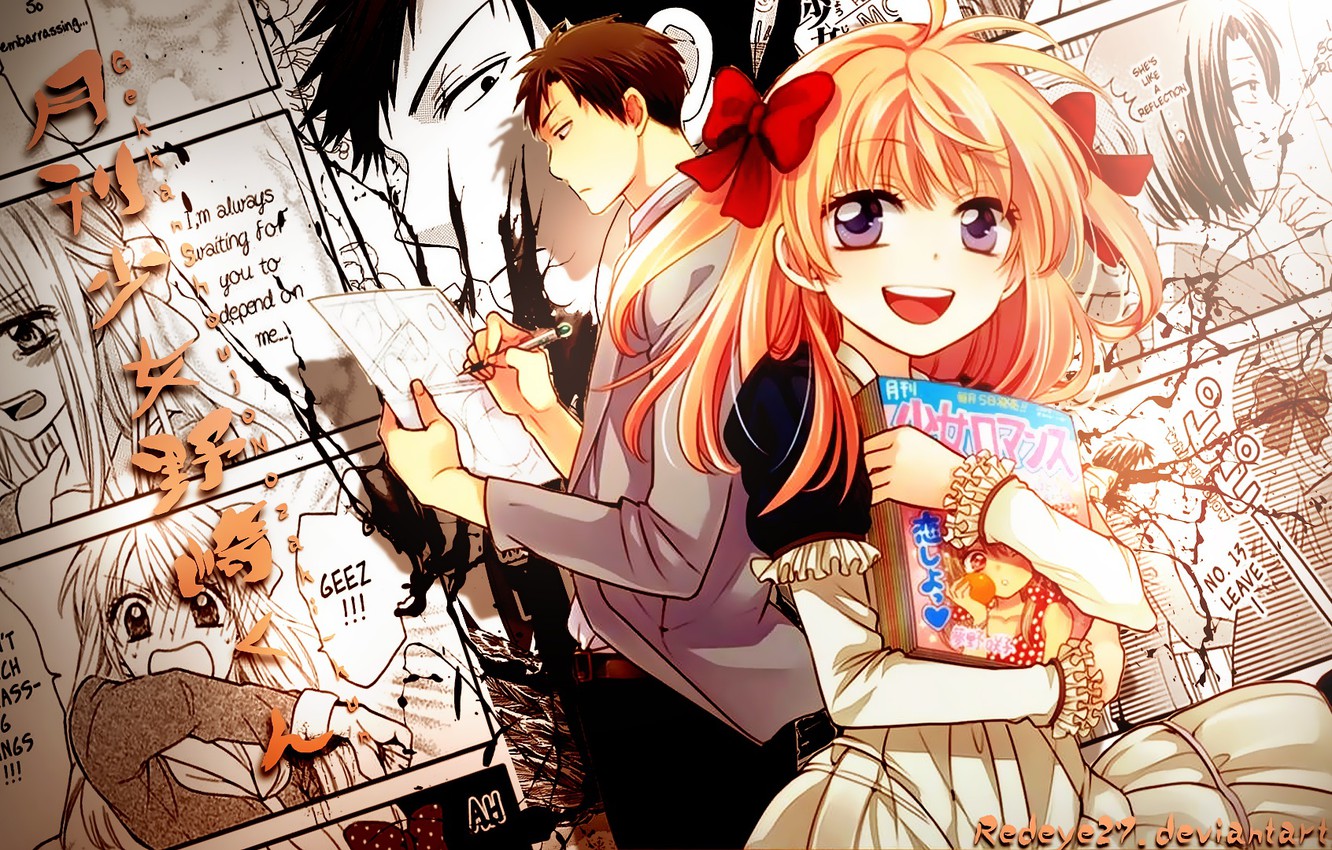 Photo Wallpaper Girl, Collage, Art, Guy, Nozaki Is - Gekkan Shoujo Nozaki Kun - HD Wallpaper 
