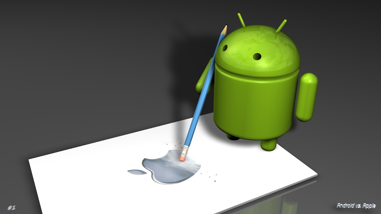 Hd Android Vs Apple - HD Wallpaper 