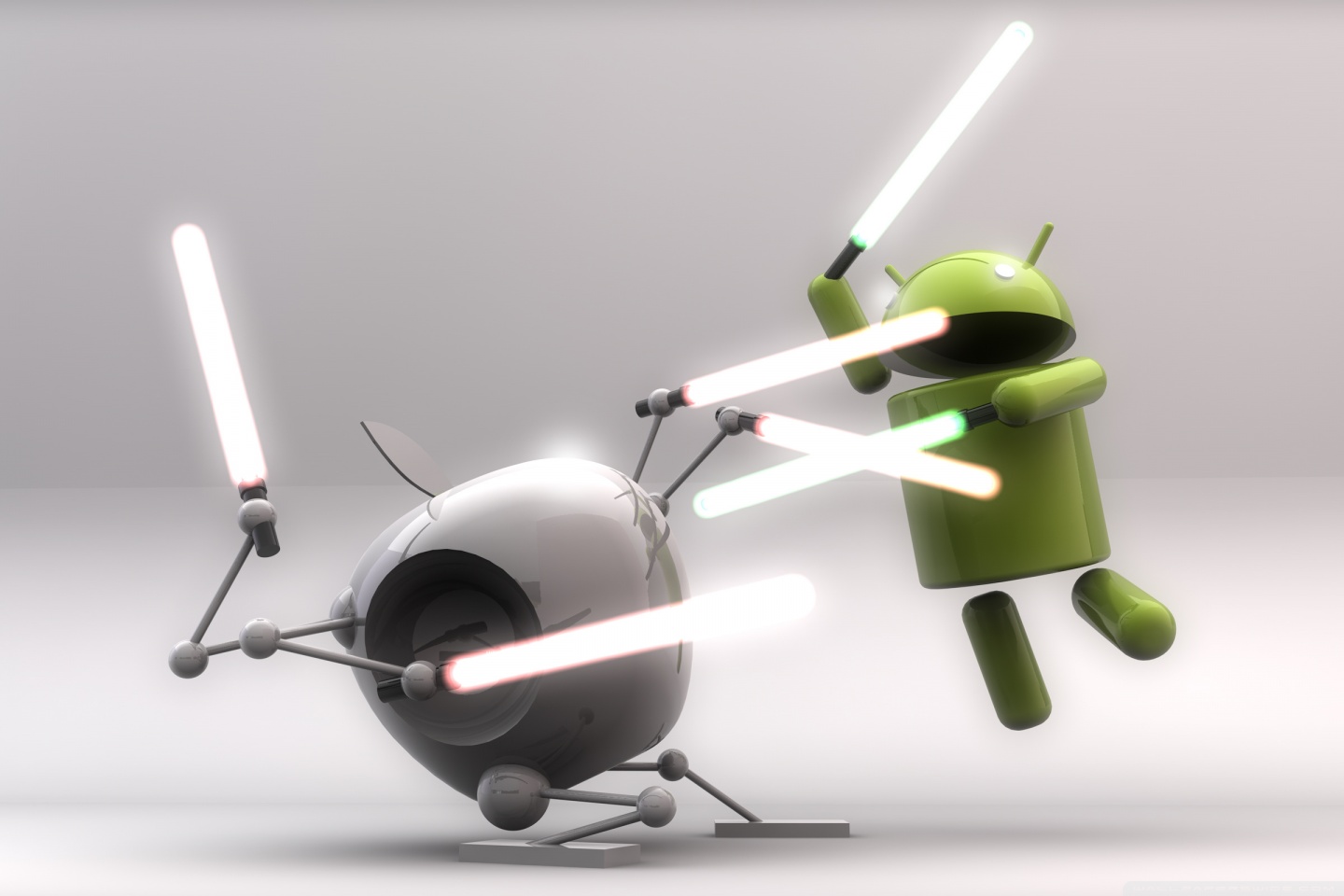 Android Vs Apple - HD Wallpaper 