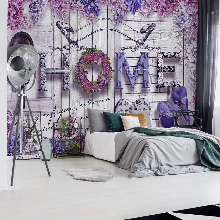 Vintage Chic Home Flowers And Wood Texture Wallpaper - Wallpaper - HD Wallpaper 