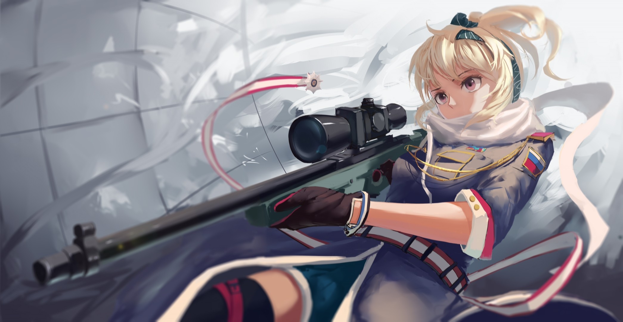 Anime Girl With Sniper - HD Wallpaper 