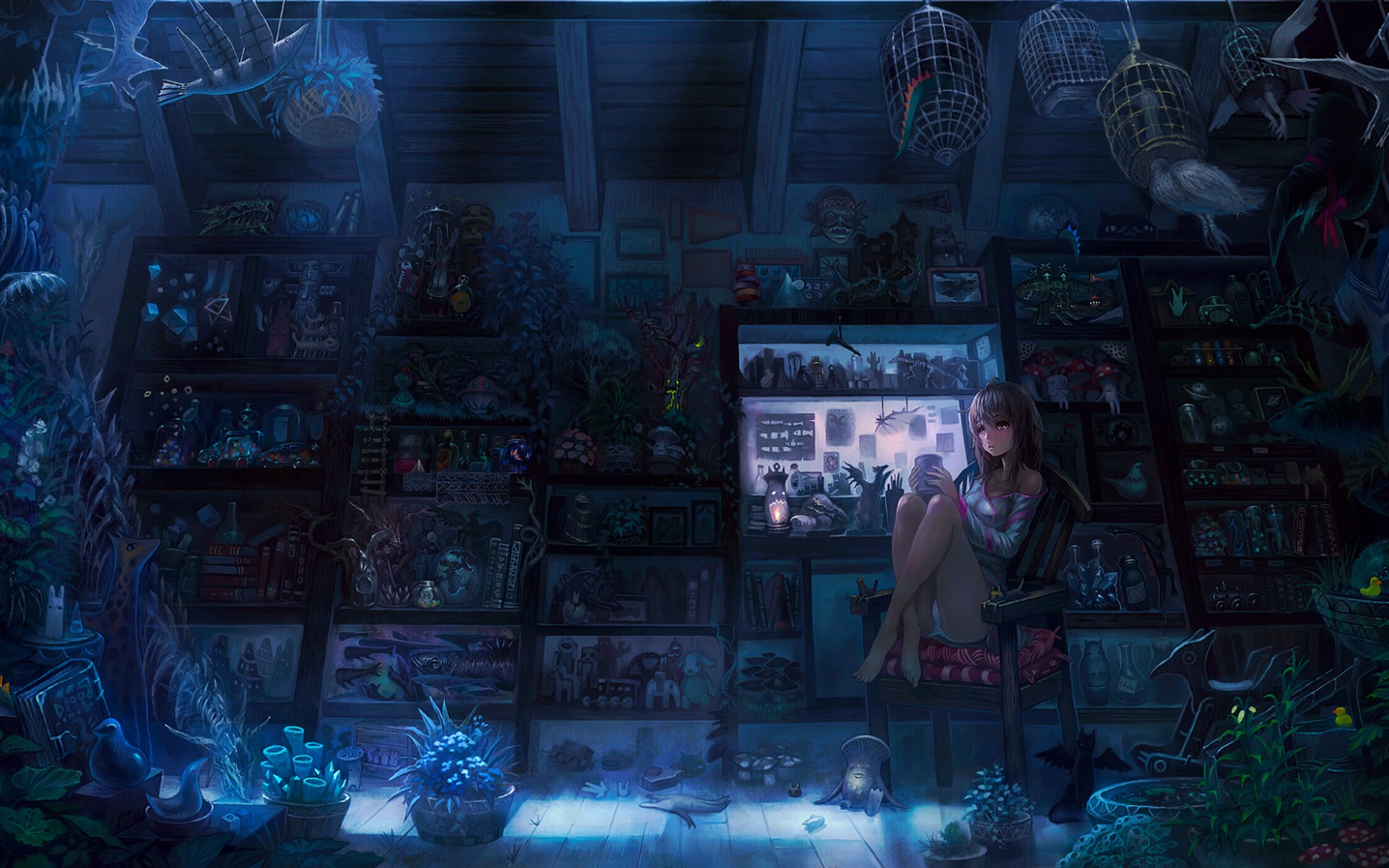 Anime Secret Room Background - HD Wallpaper 