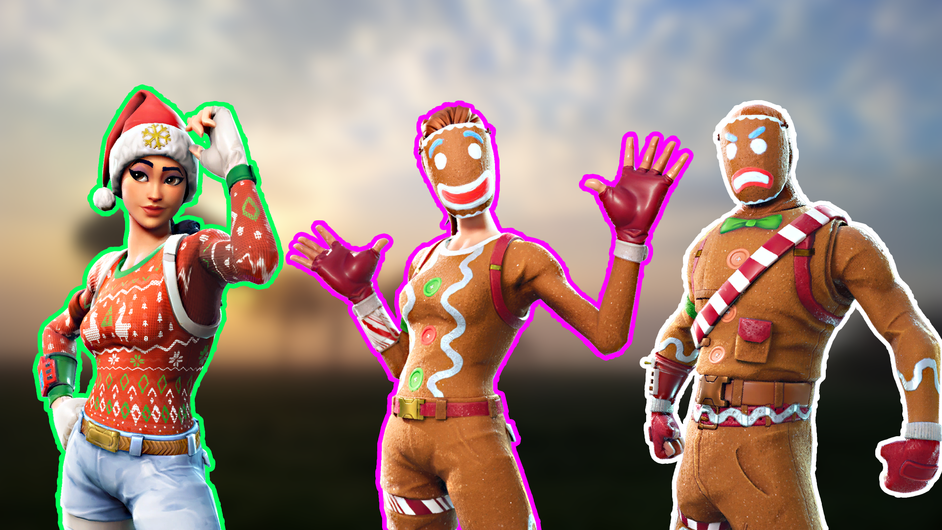 All Christmas Skins Fortnite - HD Wallpaper 