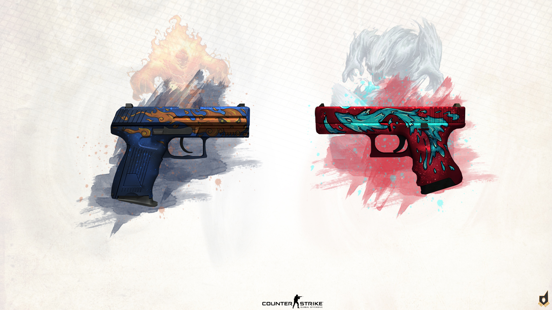 Water And Fire Elemental Csgo - HD Wallpaper 