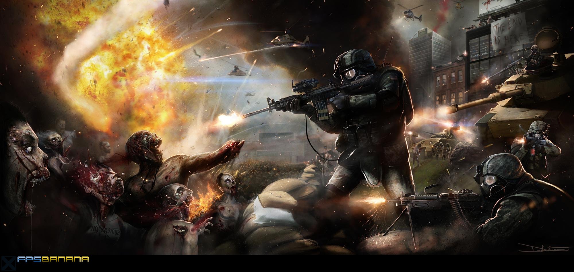 Free Zombie Backgrounds Wallpaper - Dual Screen Wallpaper War - HD Wallpaper 