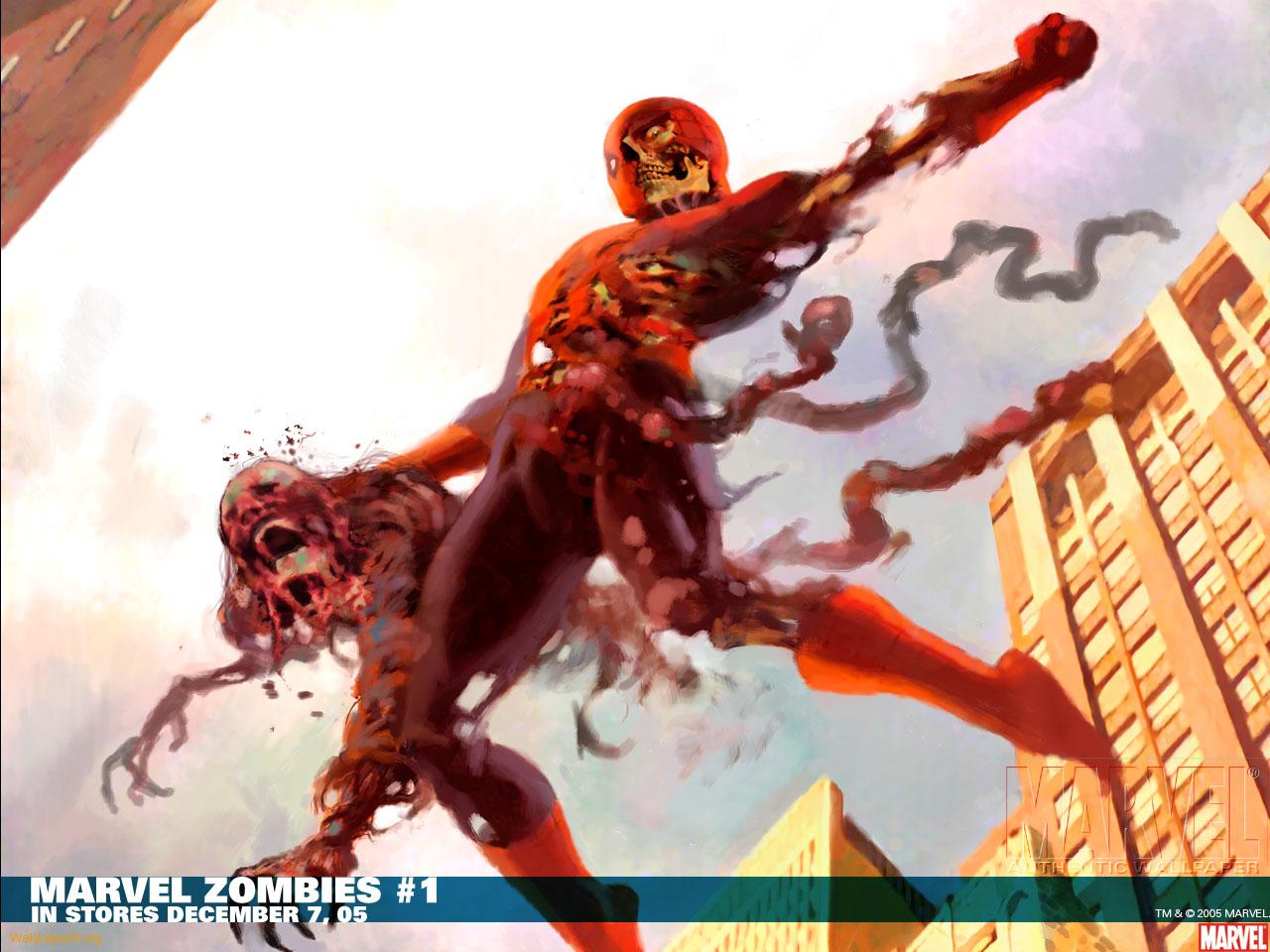 Zombie Spiderman Wallpaper - Marvel Zombies Cover - HD Wallpaper 