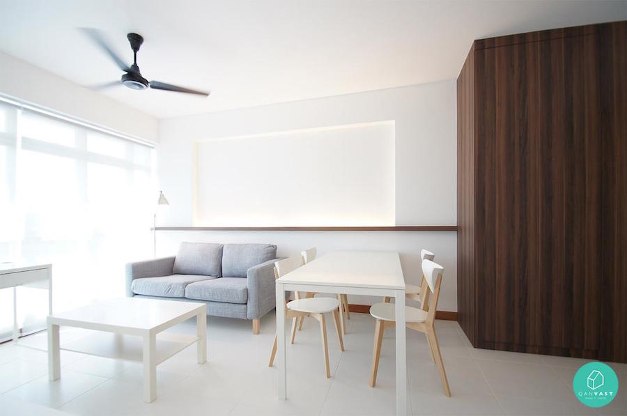 3 Room Minimalist Interior Design Singapore - HD Wallpaper 