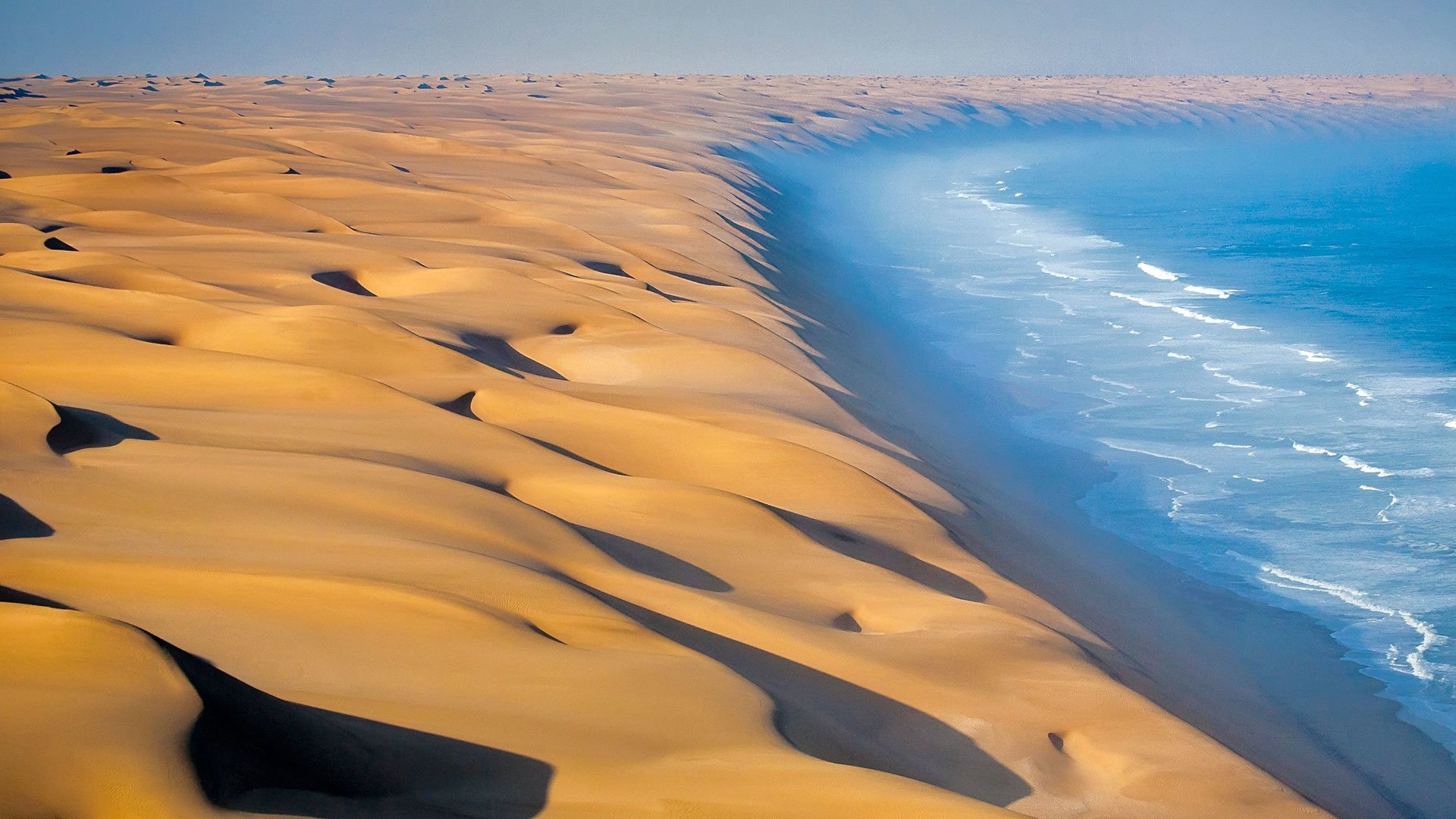 Namibia Desert Meets Ocean - HD Wallpaper 