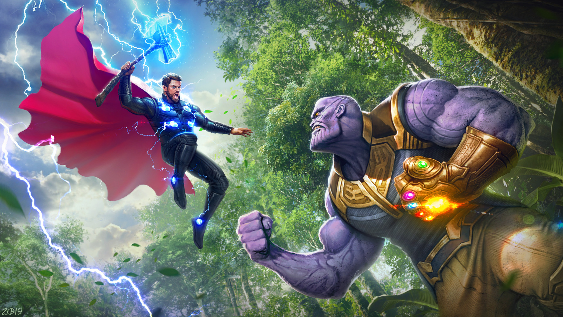 Thor Vs Thanos Wallpaper 4k - HD Wallpaper 