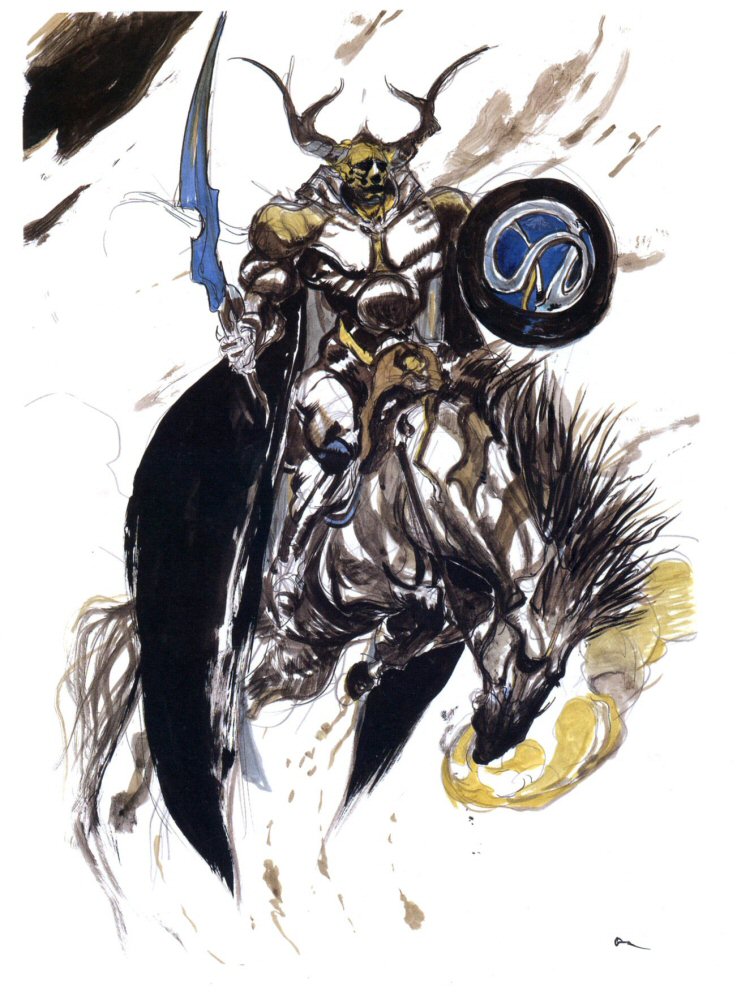 Odin Concept Art From Final Fantasy Iii By Yoshitaka - Final Fantasy Summon Odin - HD Wallpaper 