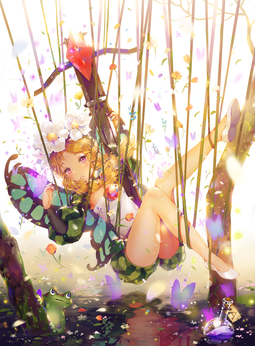 Cute Anime Girl Blonde Monster - HD Wallpaper 
