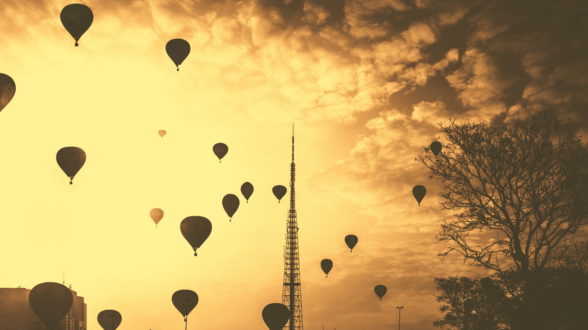 Air Balloons Hd Sunset - HD Wallpaper 