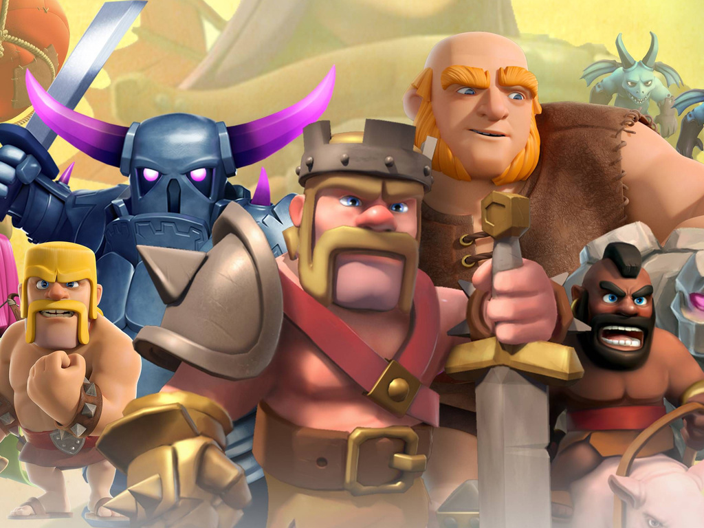 Clash Of Clans Mobile Game Wallpaper - Barbarian And Hog Rider Clash Of Clans - HD Wallpaper 