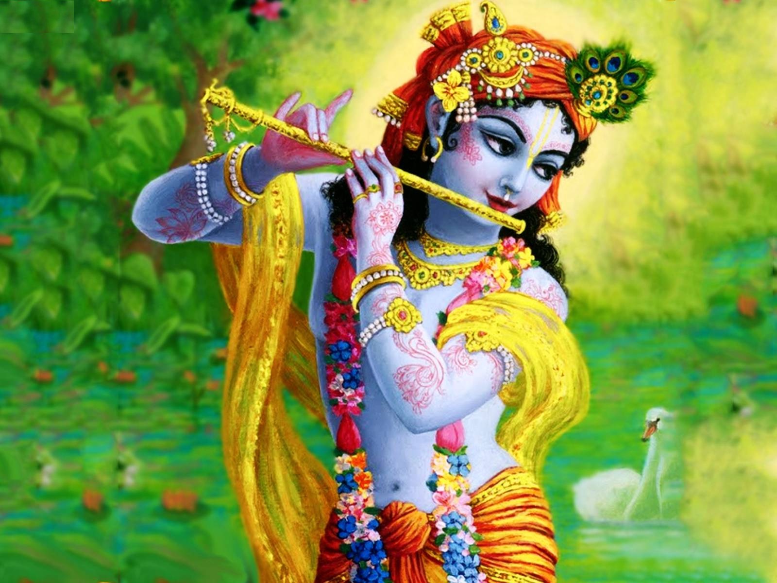 Lord Krishna With Flute - 1600x1200 Wallpaper Lord Krishna With Flute - 1600x1200 Wallpaper