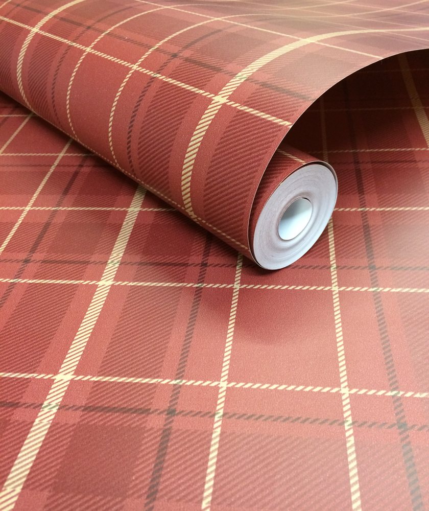 Caledonian Wallpaper - Red Tartan - HD Wallpaper 