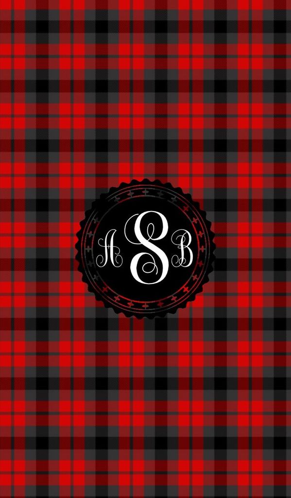 Iphone, Monogram, And Plaid Image - Red And Black Plaid Wallpaper For Iphone - HD Wallpaper 