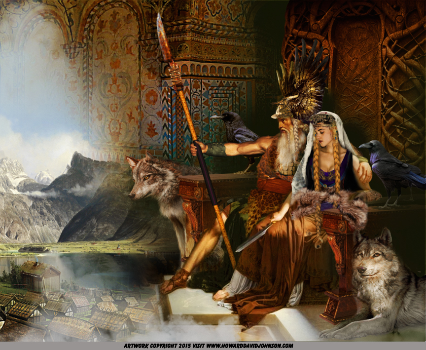 Odin The All Father Fine Art Painting - Howard David Johnson Norse - HD Wallpaper 