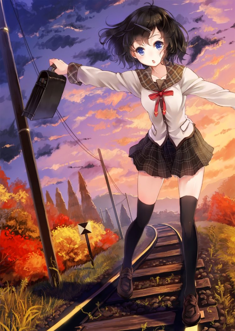 Anime Black School Girl Uniform - 748x1056 Wallpaper 