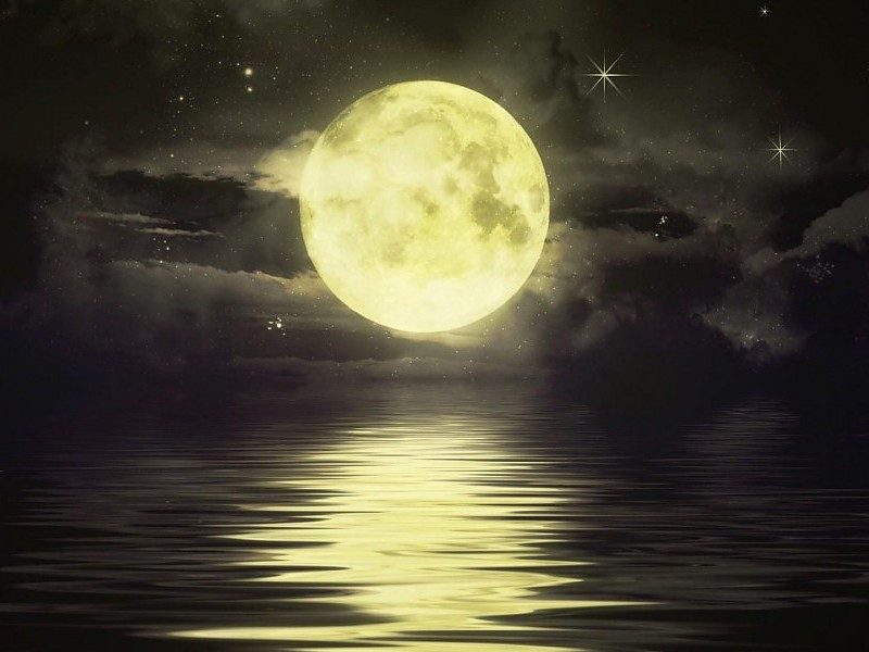 Big Moon Sunset Wallpaper - Artistic Images In Nature - HD Wallpaper 