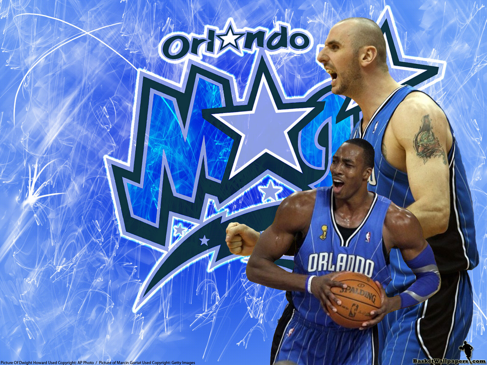 Dwight Howard And Marcin Gortat Orlando Magic Wallpaper - Orlando Magic - HD Wallpaper 