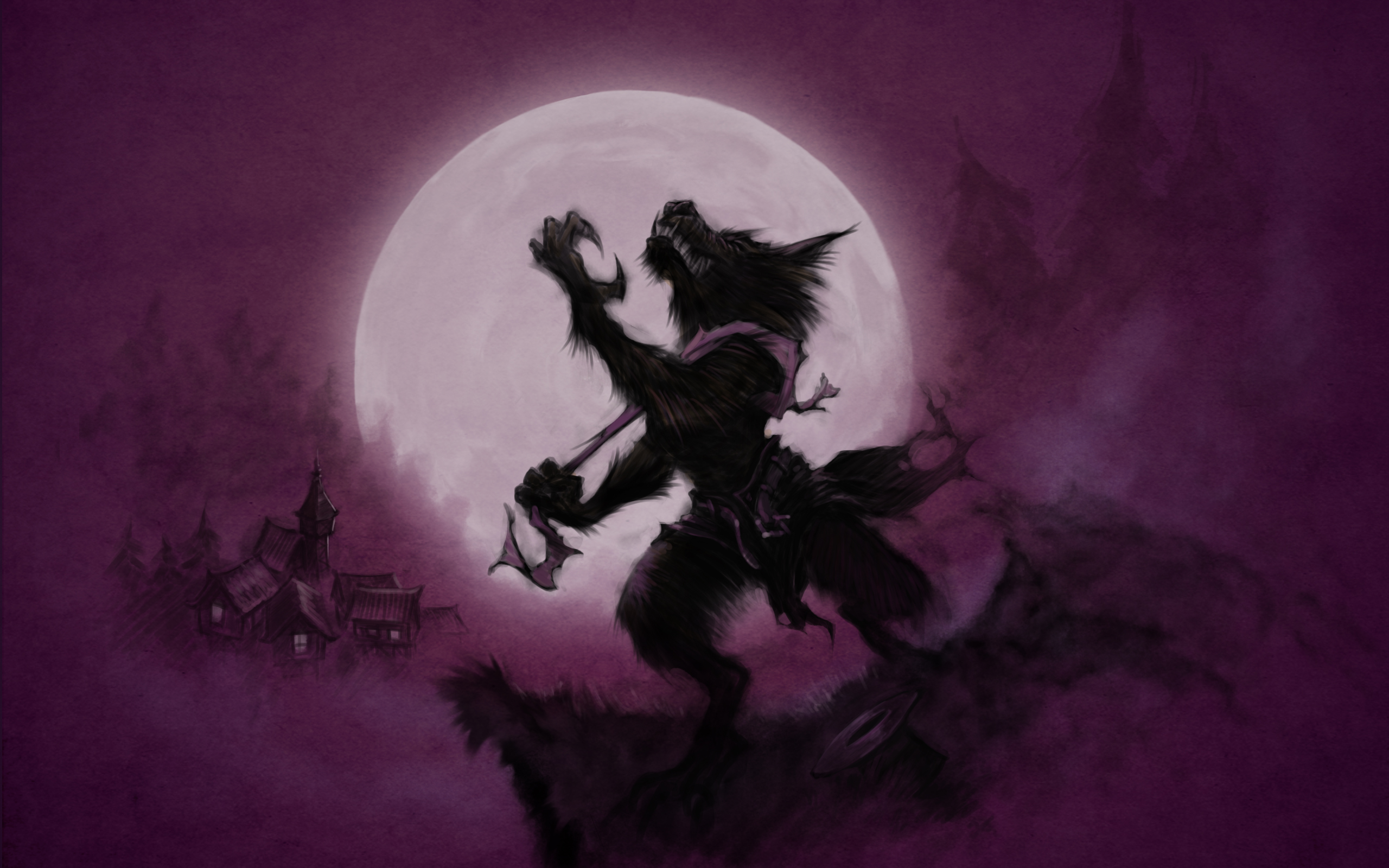 Werewolf Halloween For Background - HD Wallpaper 