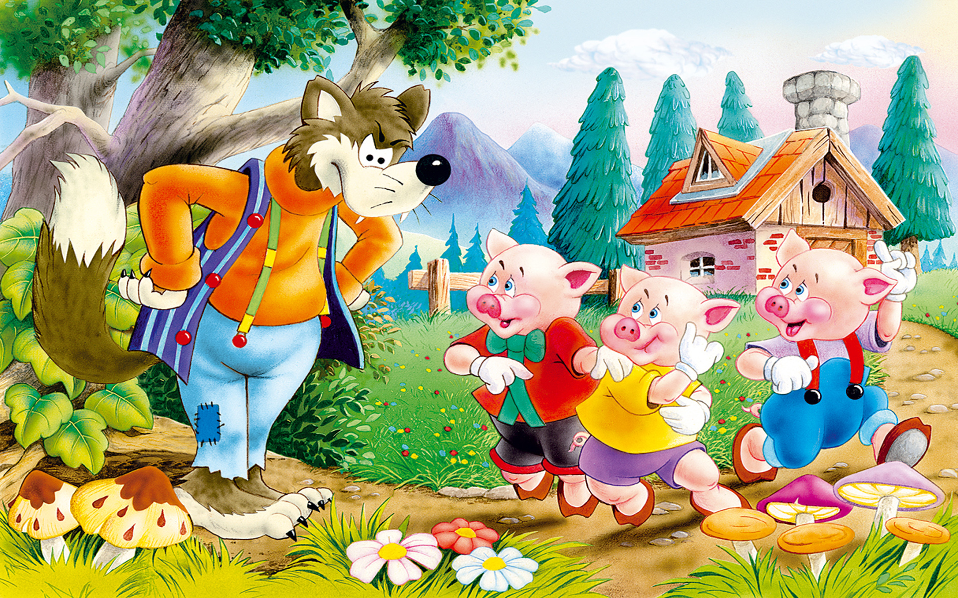 Three Little Pigs - HD Wallpaper 