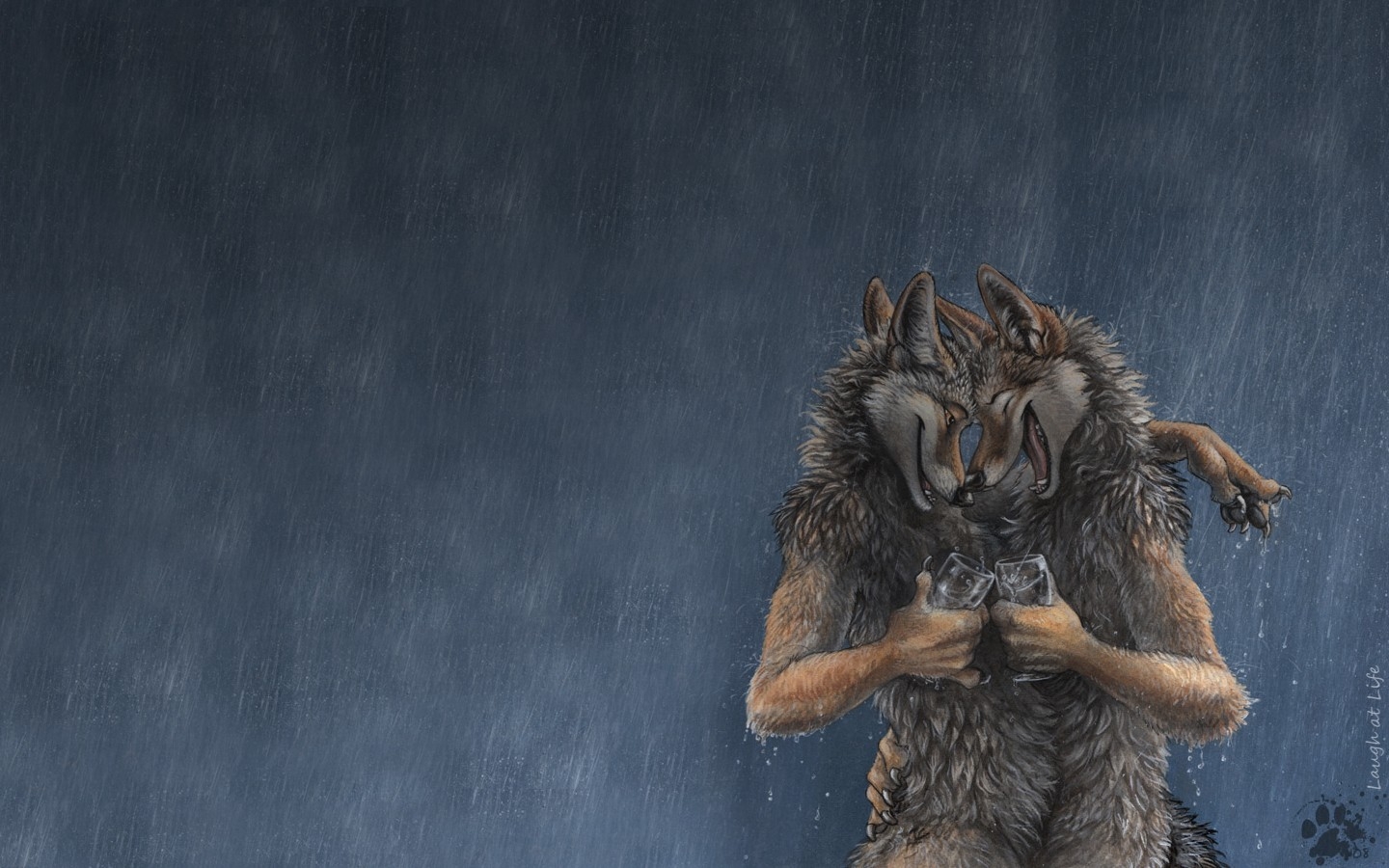 Furry Rain - HD Wallpaper 
