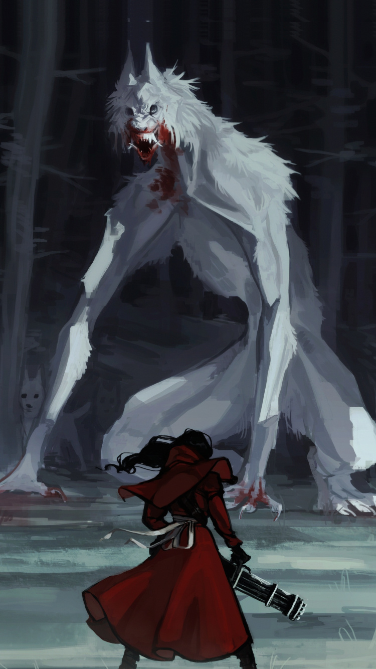 Red Riding Hood, Wolf, Fantasy, Art, Wallpaper - HD Wallpaper 