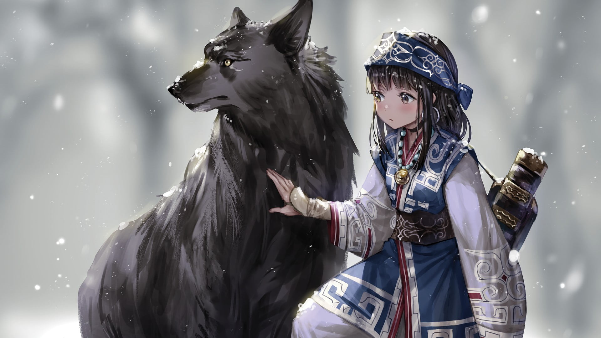 Wolf Anime Dog Girl - 1920x1080 Wallpaper 