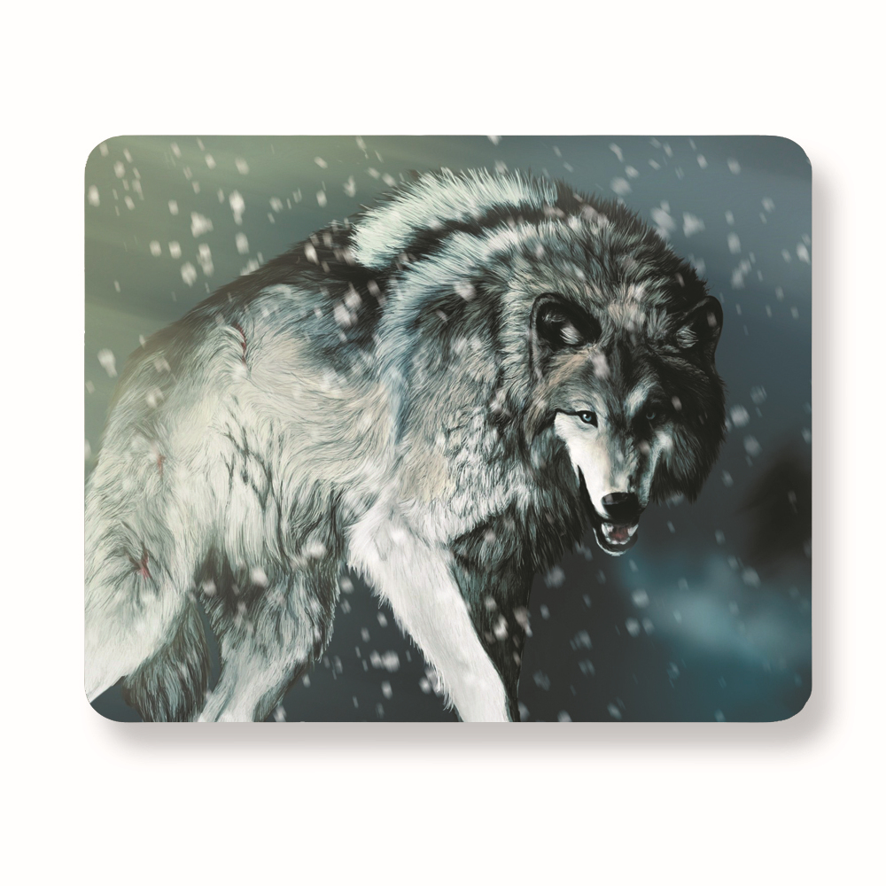 Snow Wolf Mousepad, Wolf Wallpaper Mouse Pad, Desk - Wolf Animal Wallpaper Hd - HD Wallpaper 