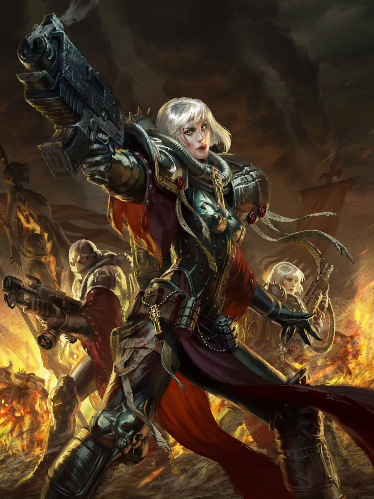 High Resolution Warhammer 40K Phone Wallpaper, Warhammer 40k Wallpapers Trumpwallpapers : Golem inside cave digital painting, abaddon, warhammer 40k, black legion.
