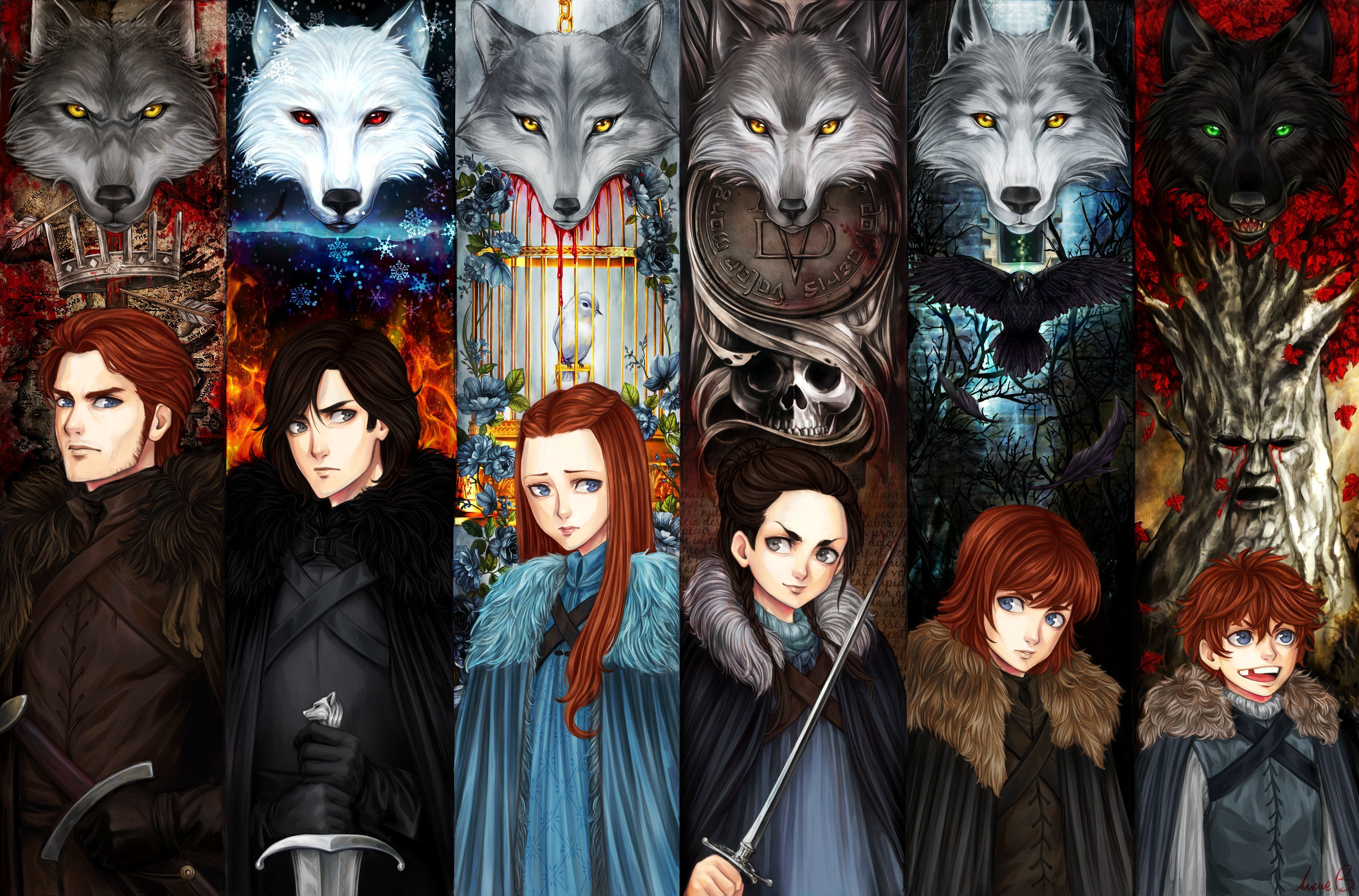 Família Stark Game Of Thrones - HD Wallpaper 