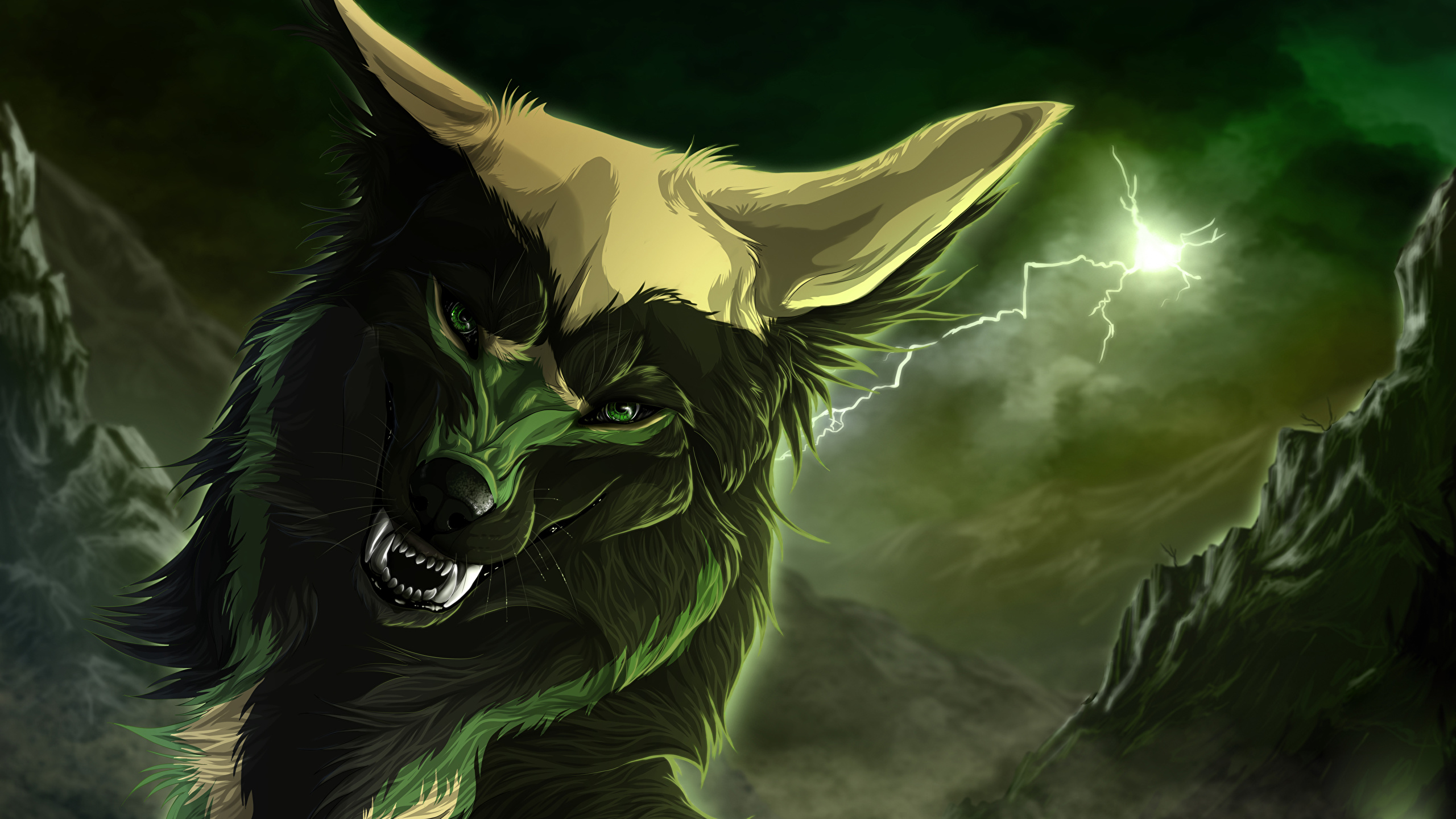 Angry Anime Wolves - HD Wallpaper 