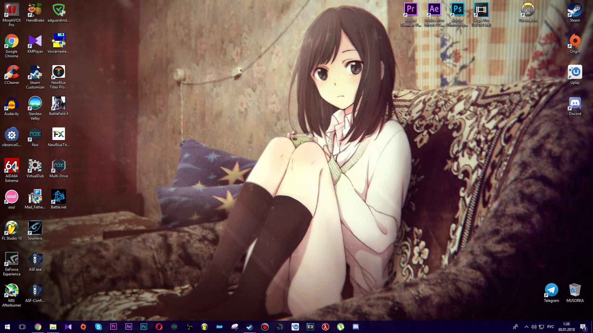 Anime Girl Drunk Black Hair - HD Wallpaper 