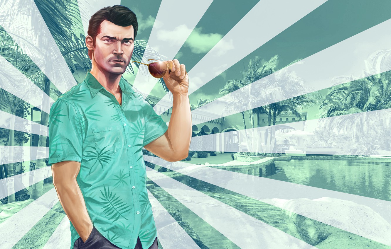 Photo Wallpaper Poster, Gta, Vice City, Real Life, - Tommy Vercetti Gta Vice City - HD Wallpaper 