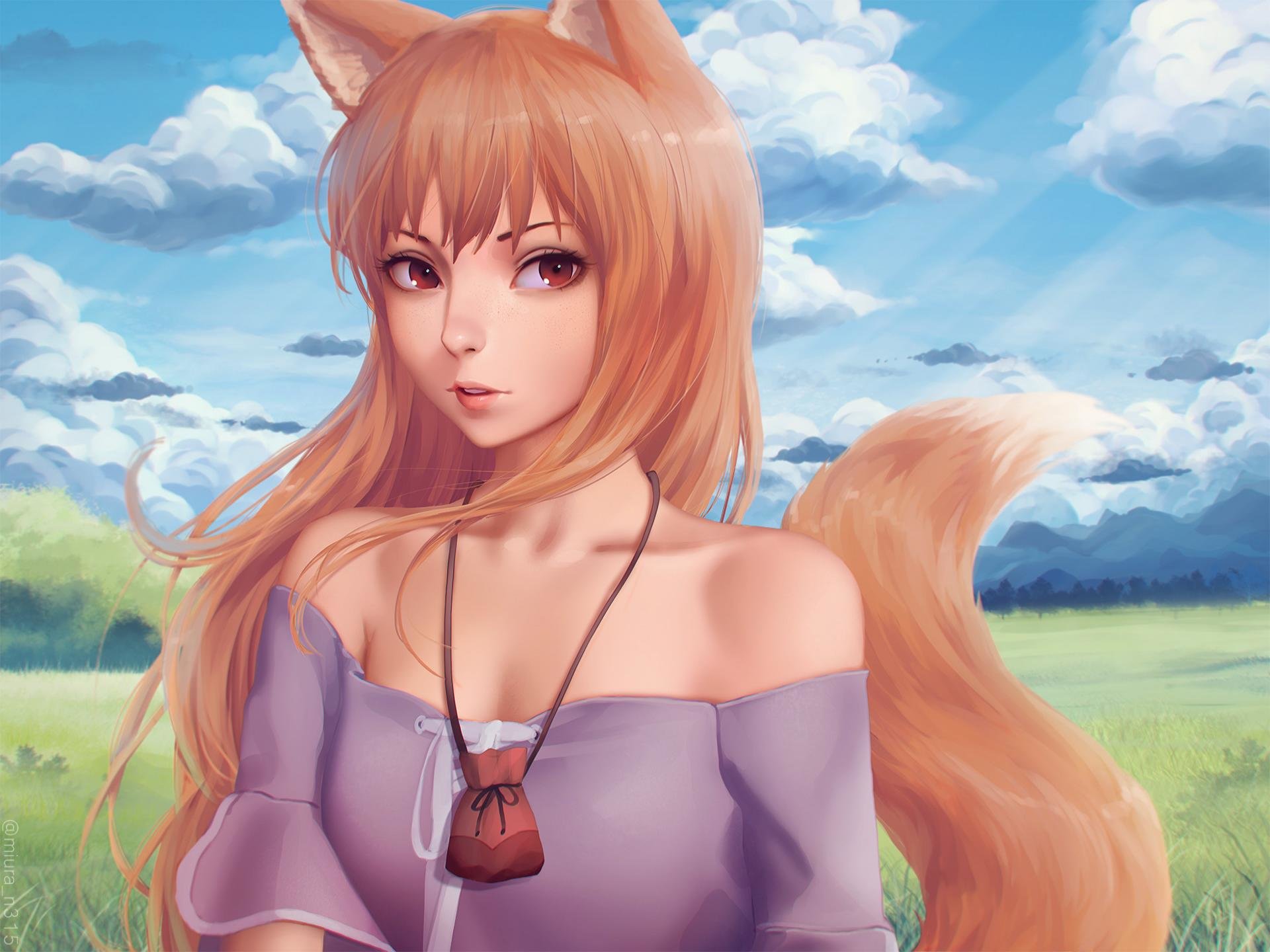 High Resolution Holo Hd Wallpaper Id - Horo Spicy And Wolf - HD Wallpaper 