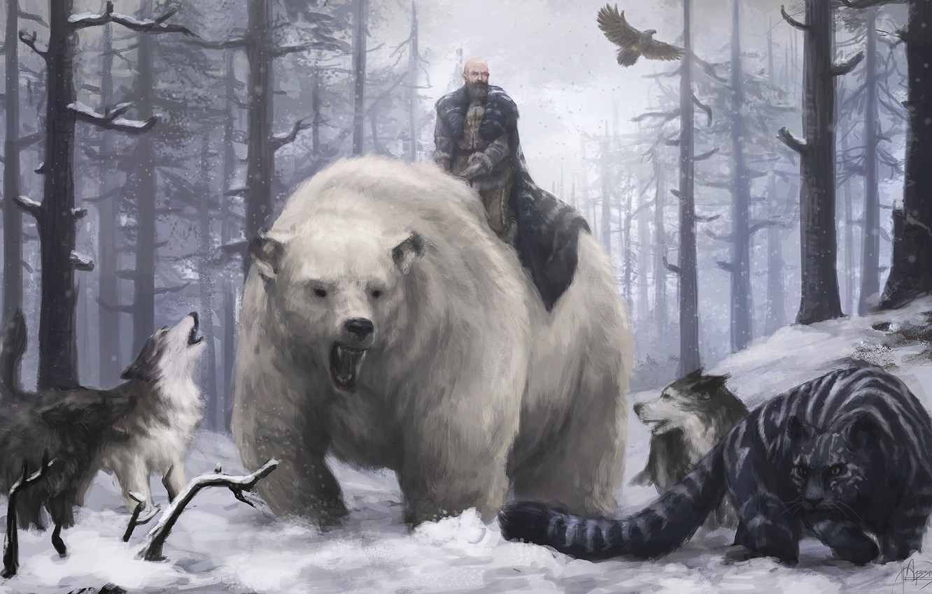 Photo Wallpaper Stalker, Bear, Blizzard, Nothing, Snow, - Animals In Game Of Thrones - HD Wallpaper 