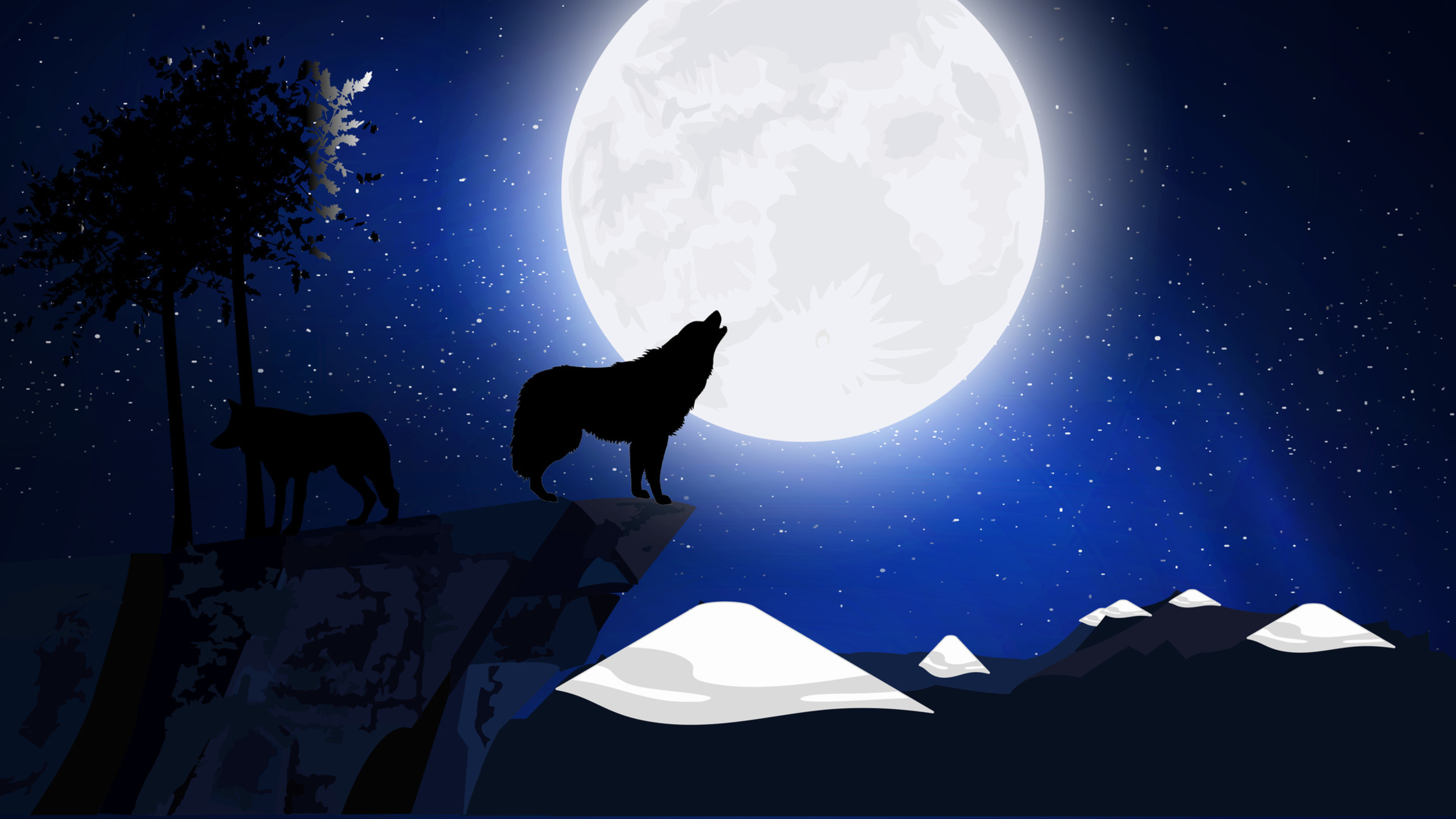 Moon Night Hill Top - HD Wallpaper 