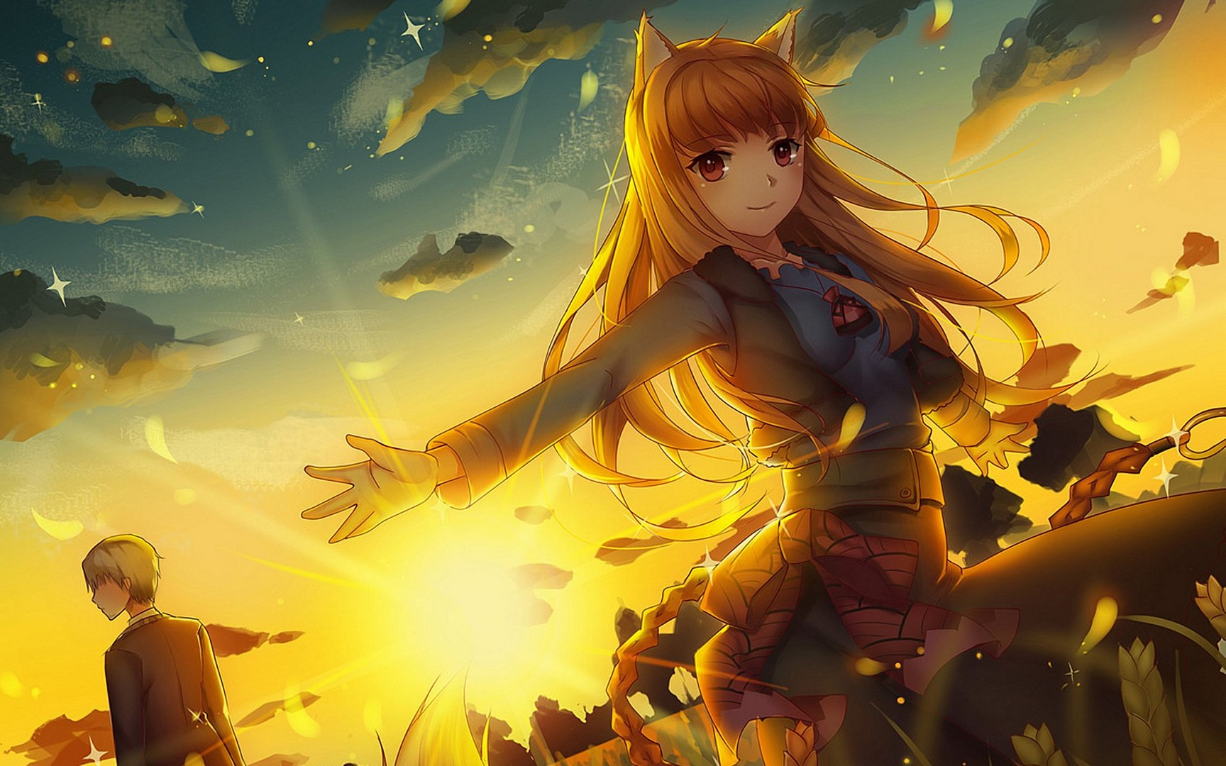 Free Download Spice And Wolf Wallpaper Background - HD Wallpaper 