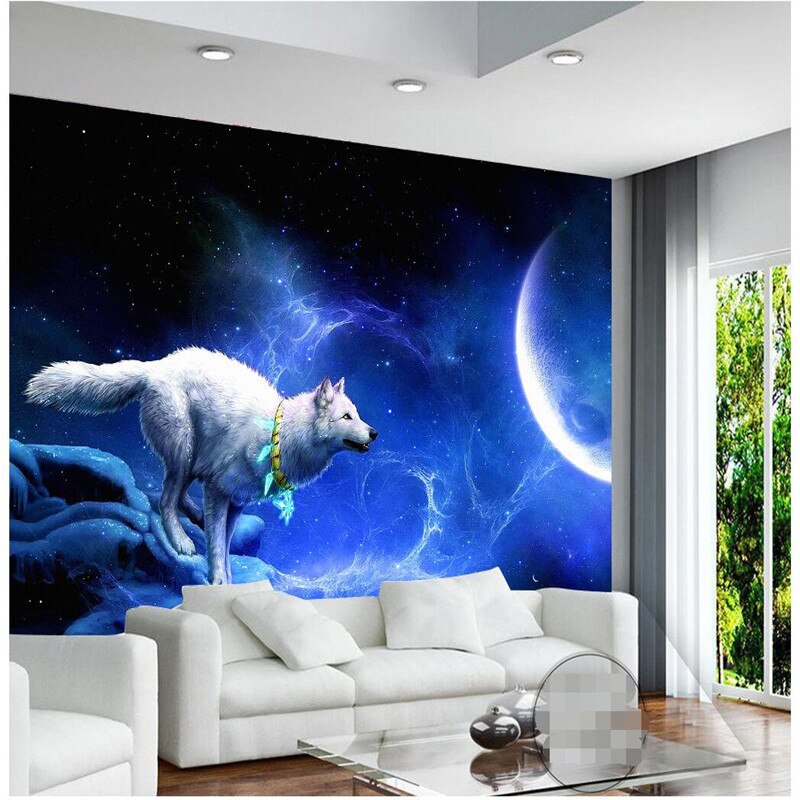 Wolf And Moon Wallpaper - HD Wallpaper 