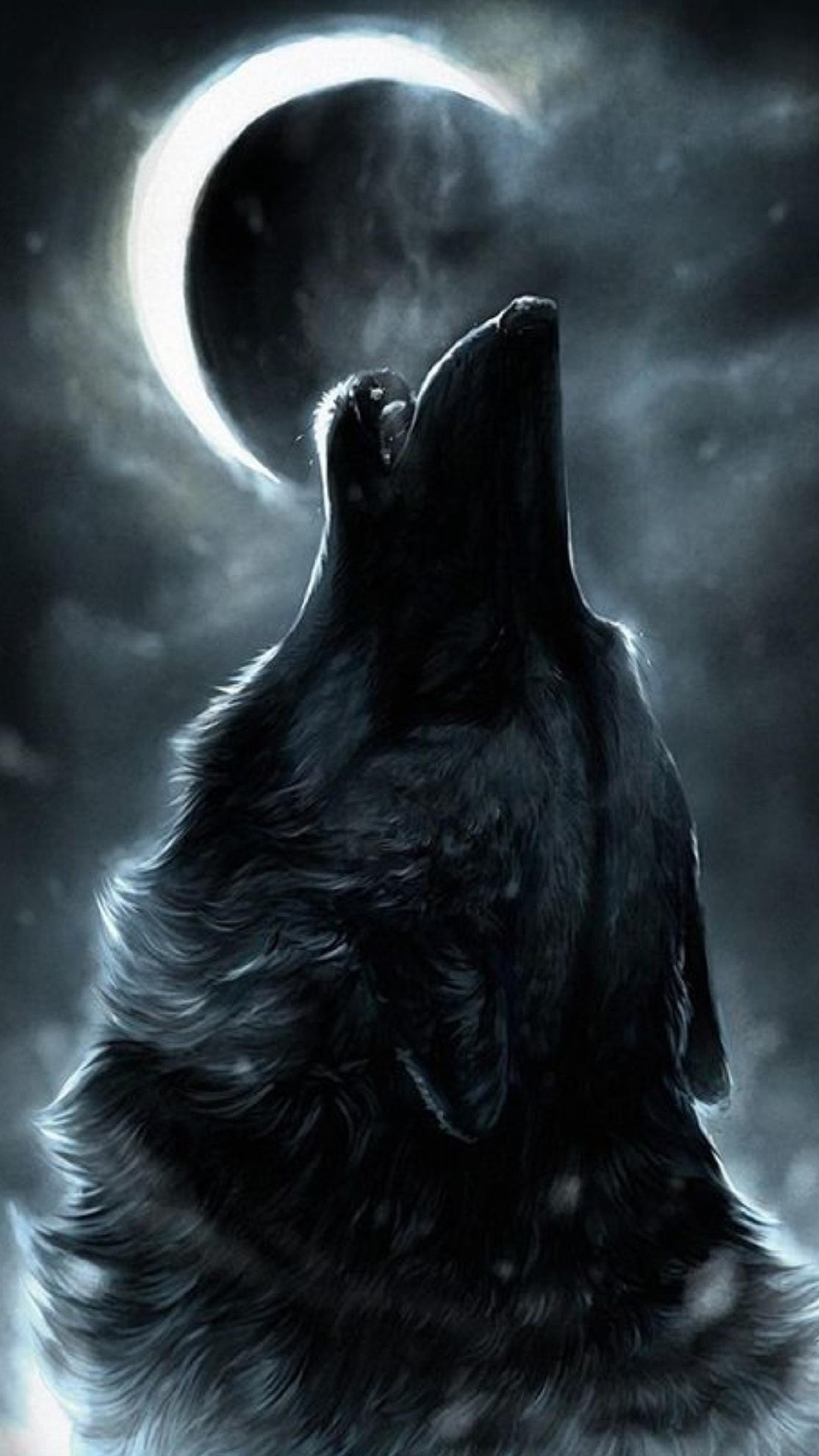 1080x1920, Download Previewhowling Wolf Wallpaper 
 - Dark Wolf Howling At The Moon - HD Wallpaper 