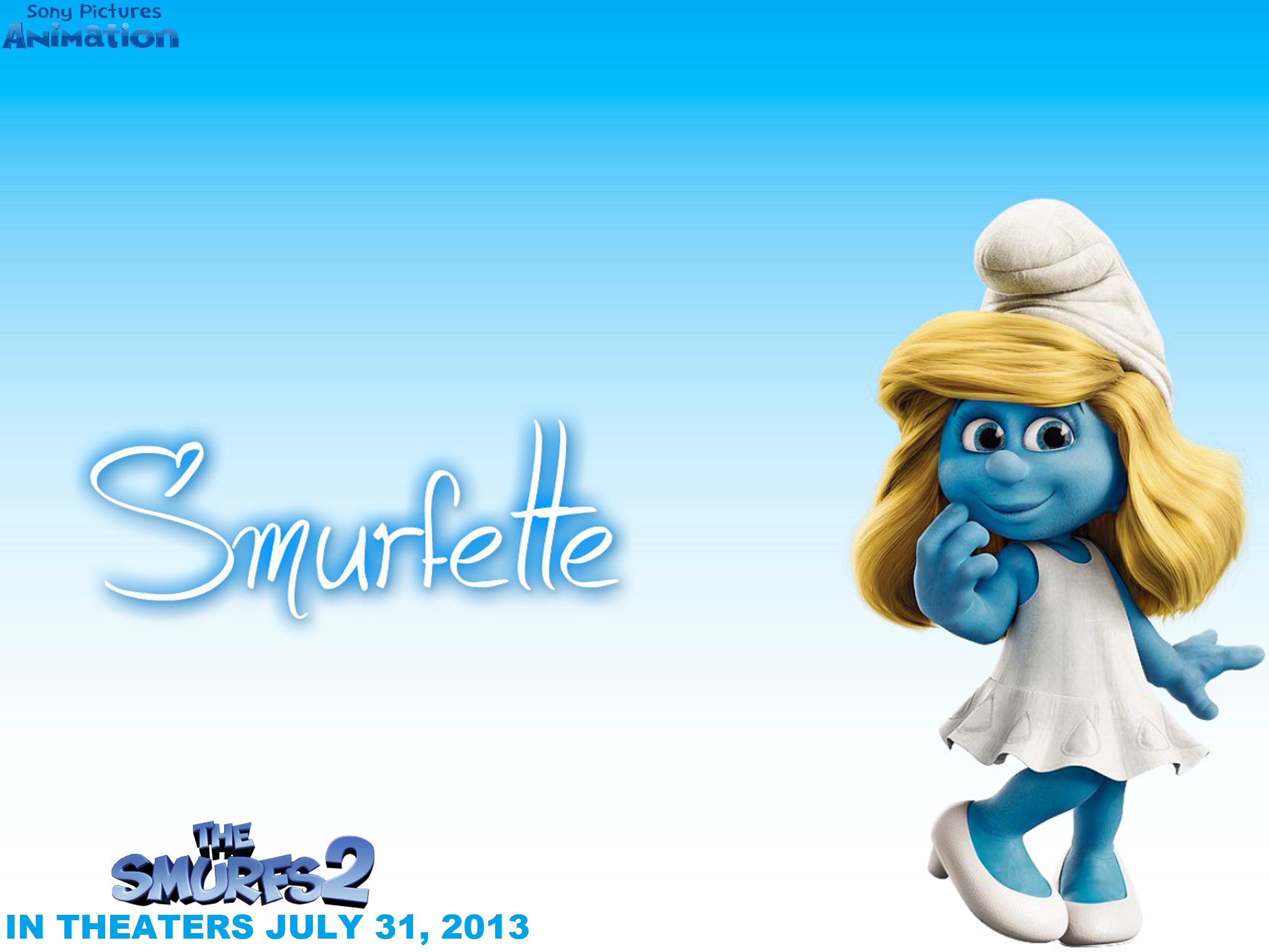 Gutsy The Smurfs Wallpaper Cartoon Wallpapers - Smurf Female - HD Wallpaper 