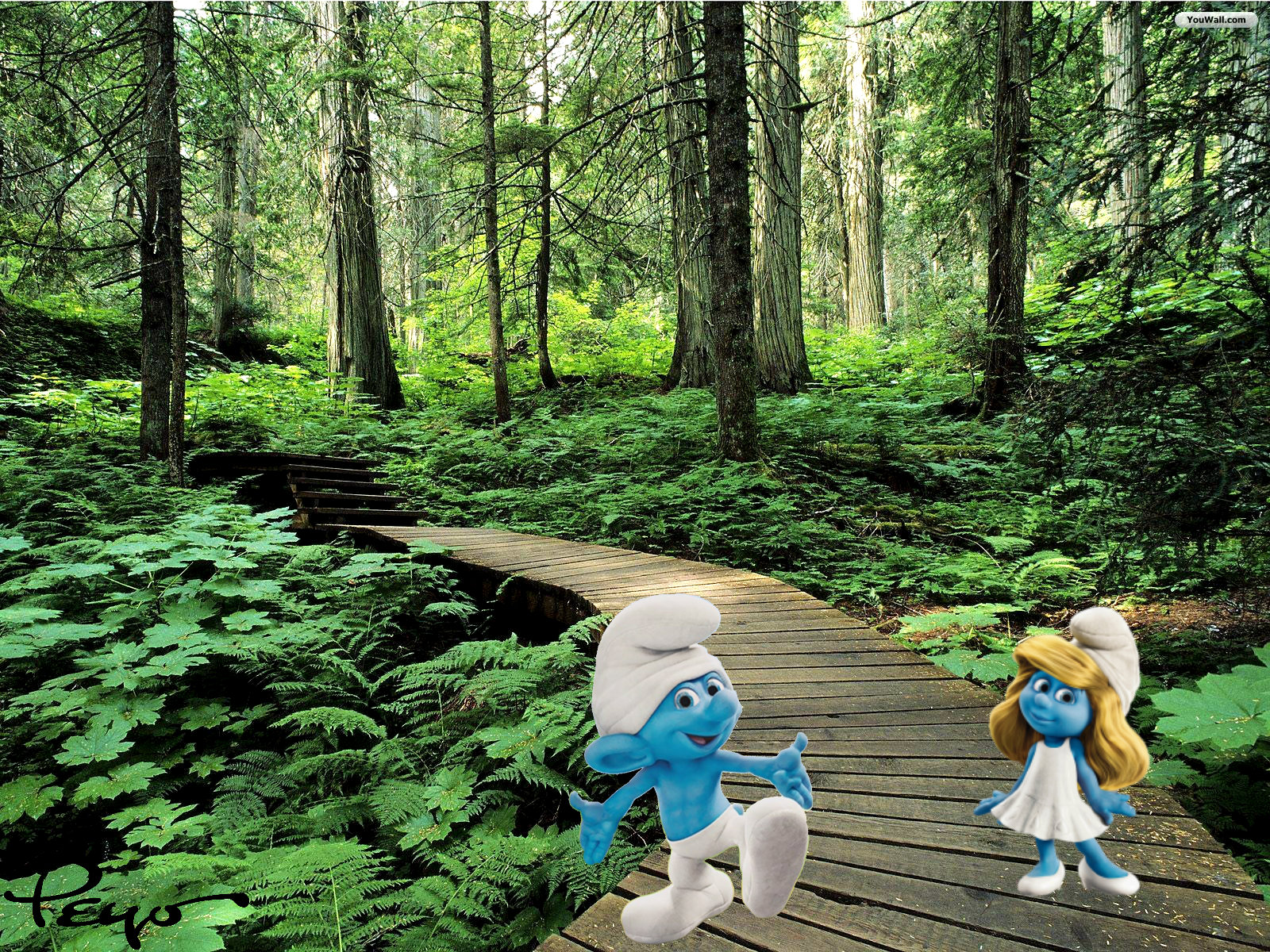 The Smurfs - Tourist Places In Forest - HD Wallpaper 
